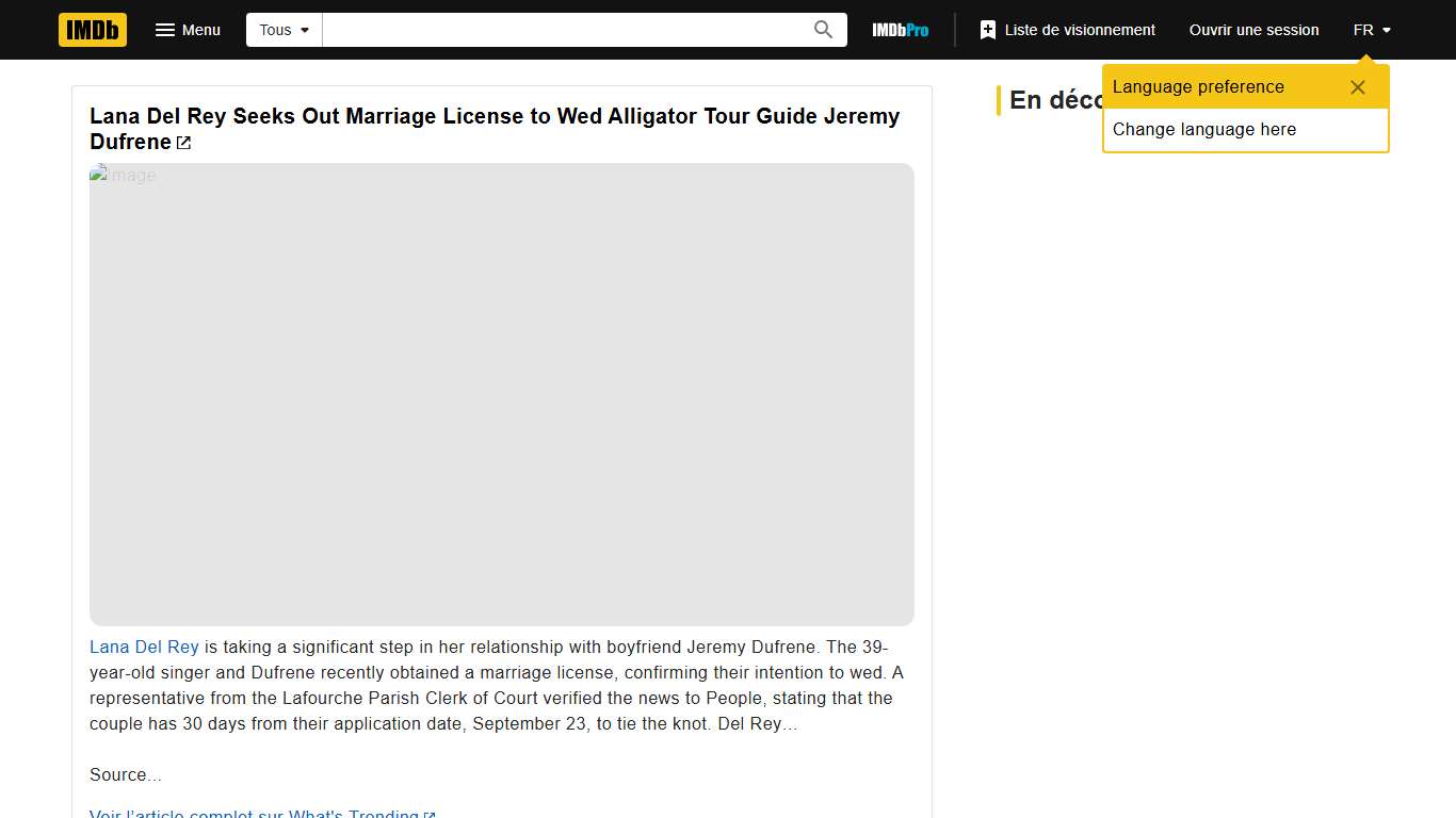 Lana Del Rey Seeks Out Marriage License to Wed Alligator Tour Guide Jeremy Dufrene - IMDb