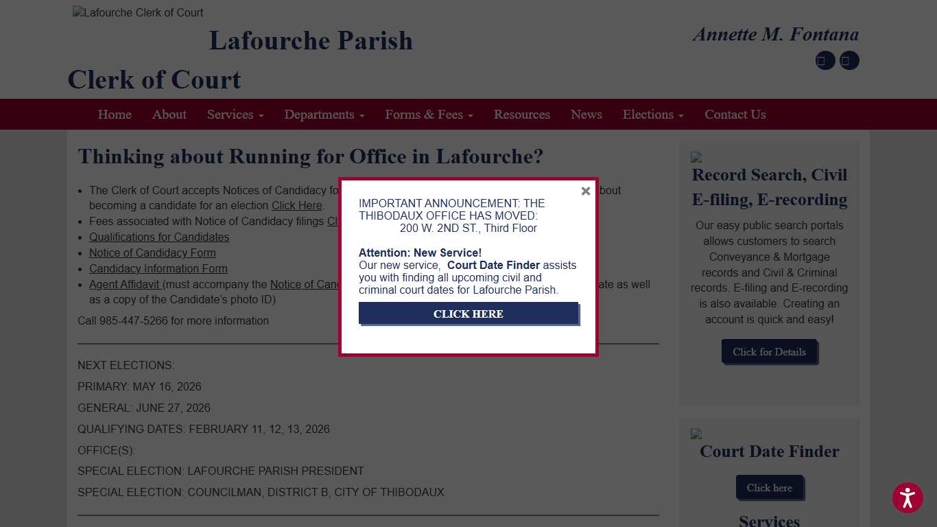 Thinking about Running for Office in Lafourche? - Lafourche Clerk of Court